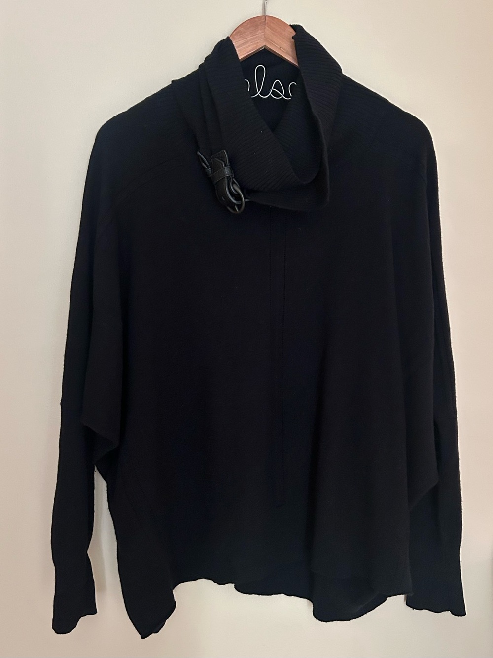 All Saints Spitafields Ellil Black Jumper Sweater with Buckle Detail Oversized 4